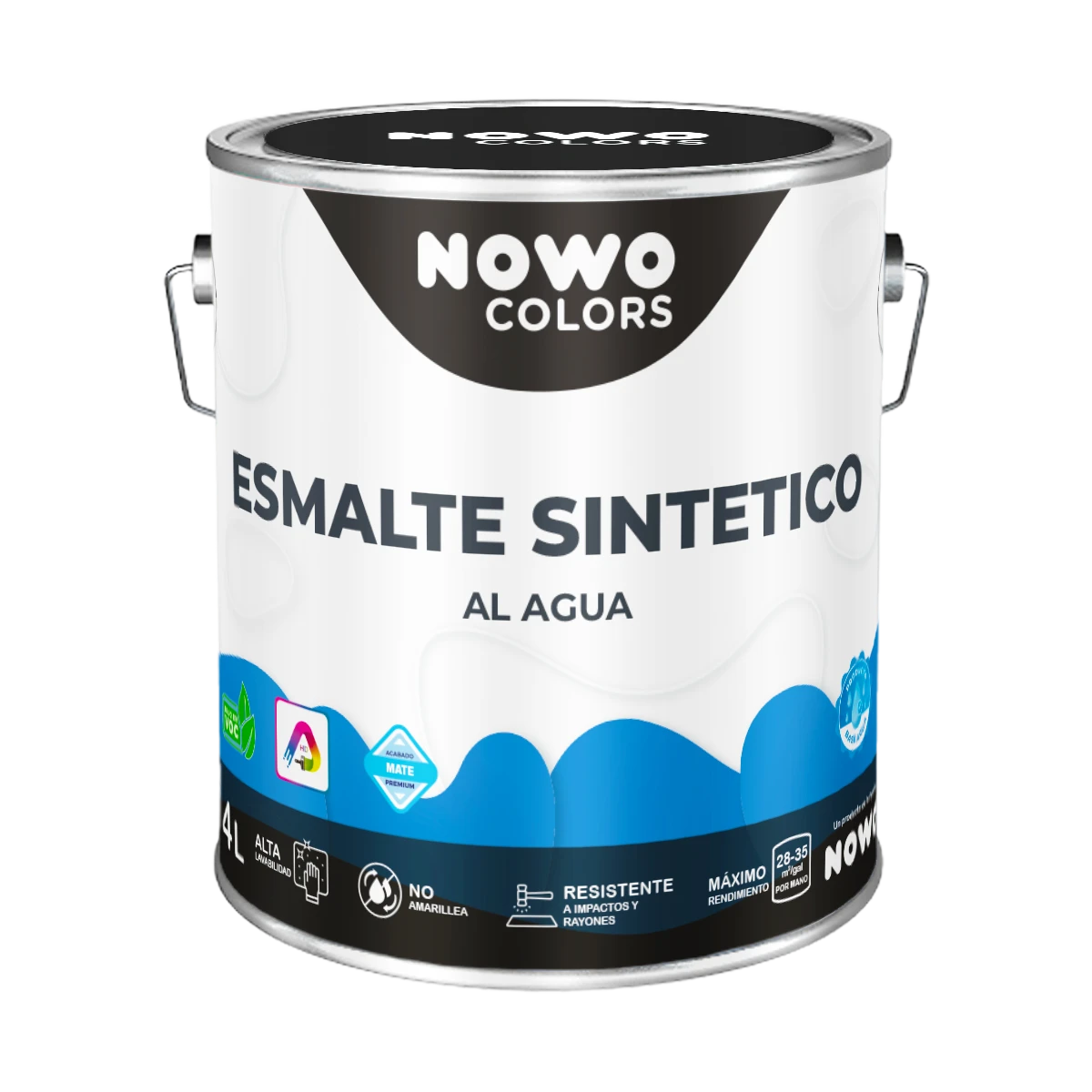 Esmalte Sintético al Agua Base Agua – Nowo Colors – 4L