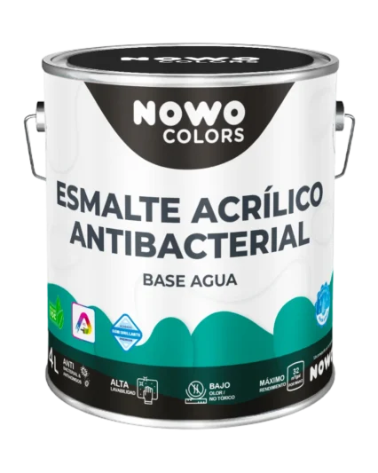 Esmalte Acrílico Antibacterial Grado Hospitalario Base Agua – Nowo Colors – 4L