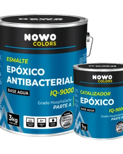 Pintura Epóxica Antibacterial Base Agua IQ-9000 – Pintura Grado Hospitalario– Nowo Colors – Kit 4L