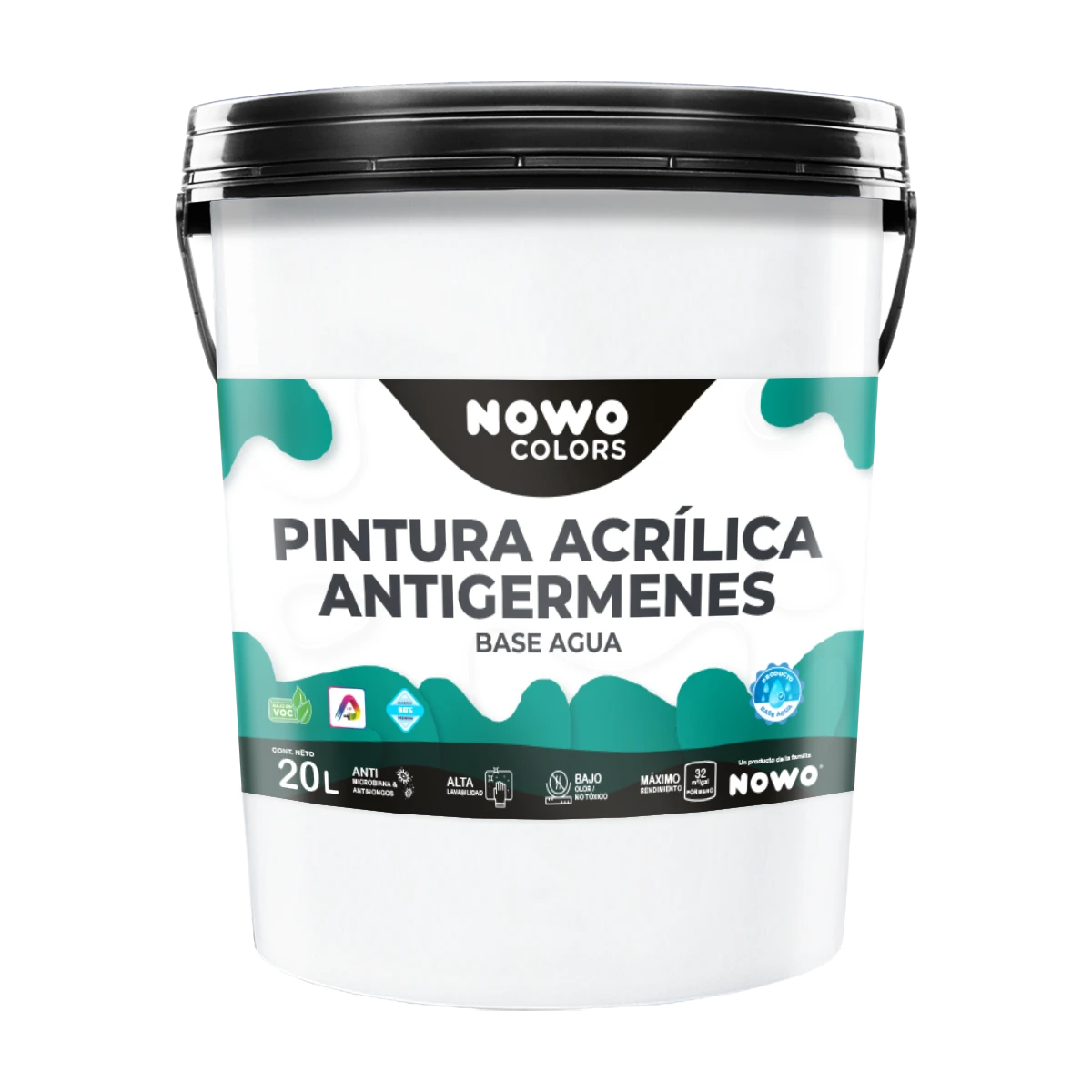 Pintura Acrílica Antigérmenes Base Agua – Nowo Colors – 20L