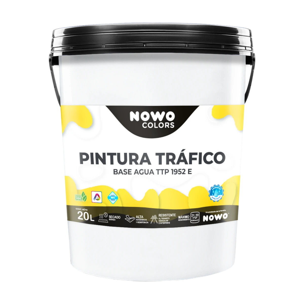Pintura Tráfico Base Agua TTP 1952 E para Carreteras – Nowo Colors – 20LT