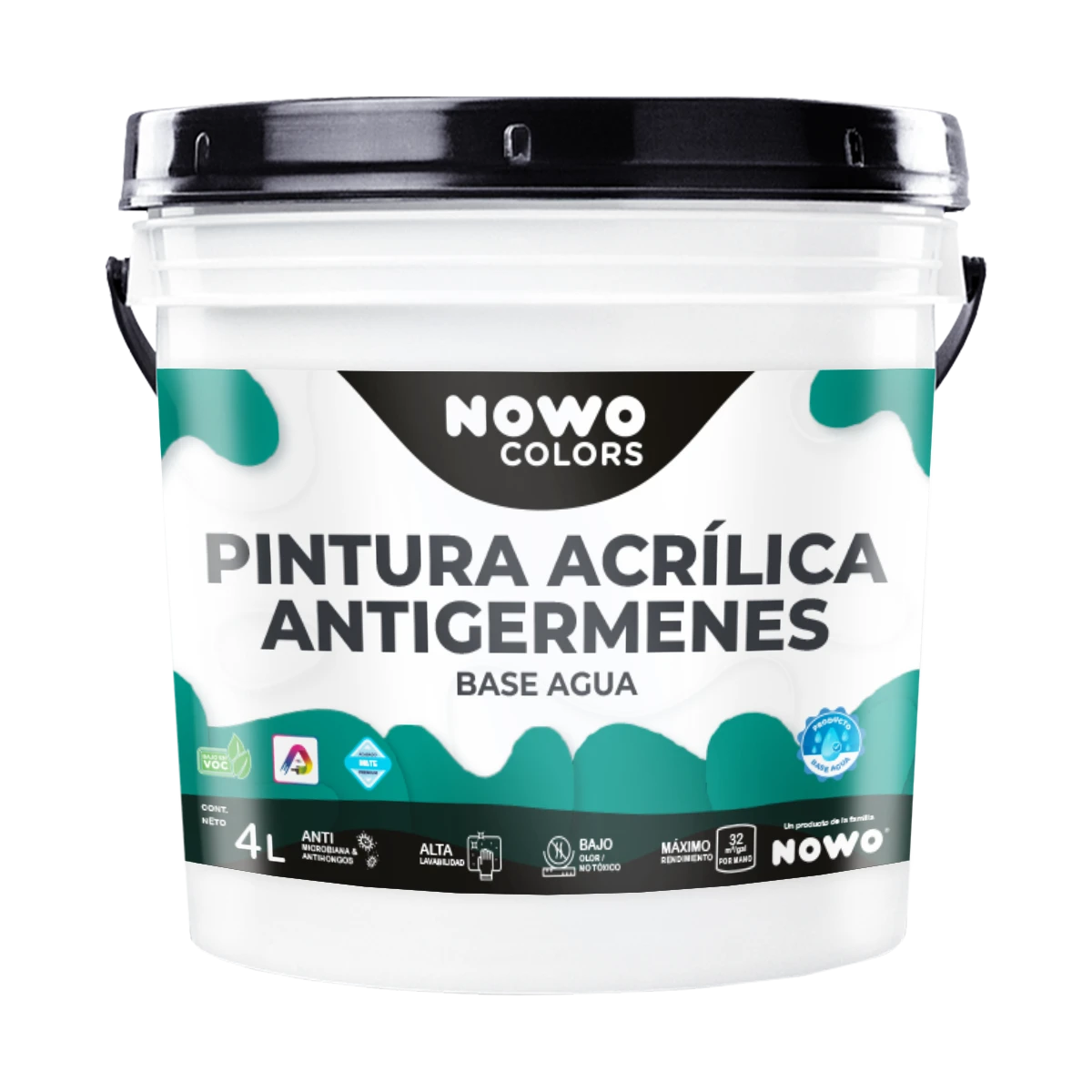 Pintura Acrílica Antigérmenes Base Agua – Nowo Colors – 4L